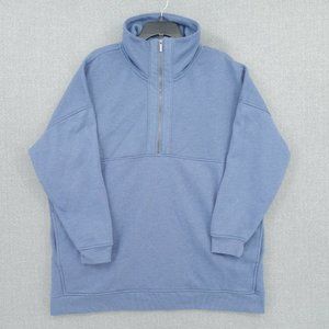 Old Navy Sweater Mens Extra Large Blue Long Sleeve 1/2 Zip Mock Neck Pockets